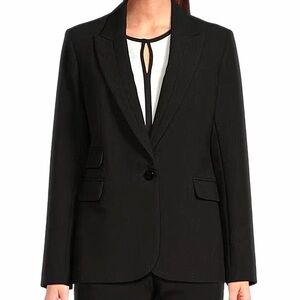 Karl Lagerfeld Paris Single Button Notch Lapel Long Sleeve Blazer, Size 8